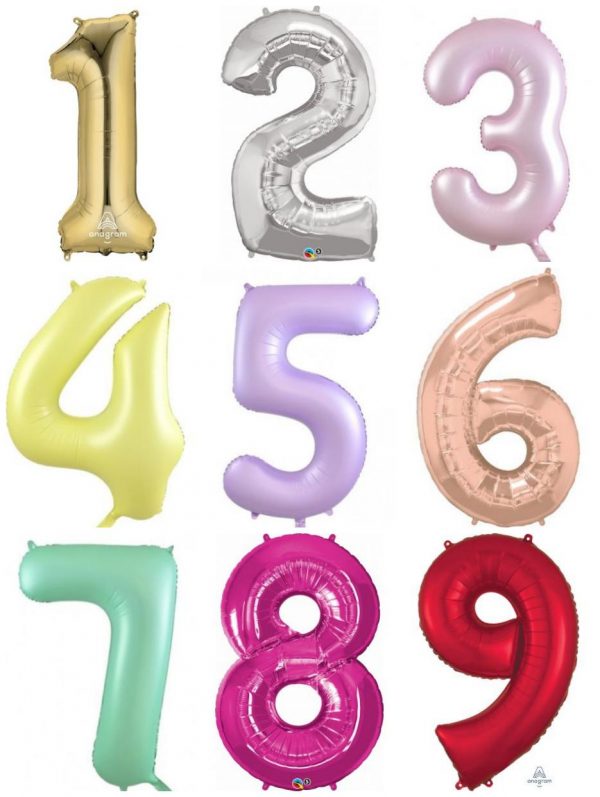 Foil Balloon Number Colours