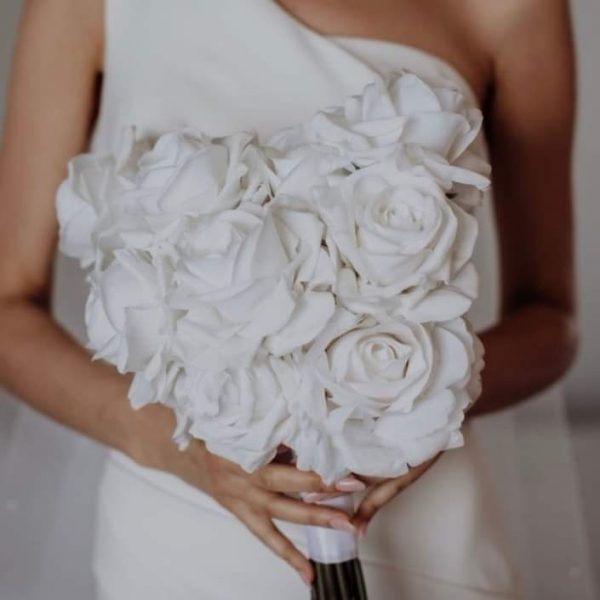 White Rose Bridal Bouquet $85
