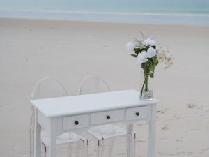 White Wedding Signing Table